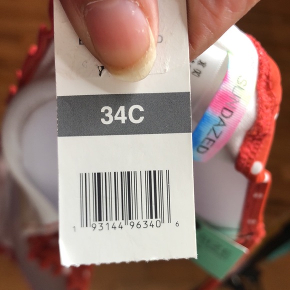 NWT SUNDAZED Nixie Printed Underwire Ruffle Terracotta 34C NEW WITH TAGS - Picture 10 of 10